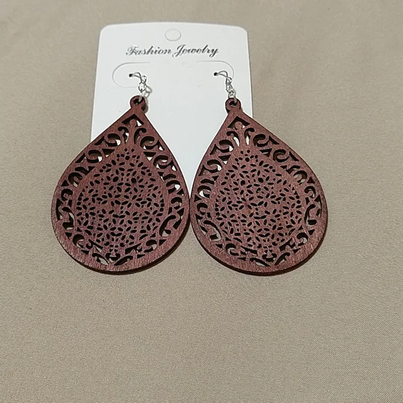 Wooden Boho Earrings - Picture 2 of 4